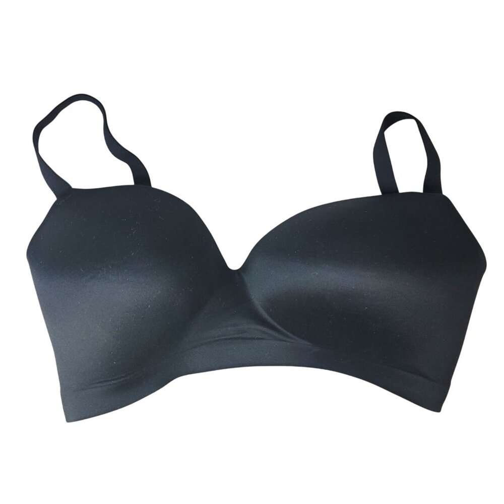 Soma Seamless Enbliss Wireless Bra Black 38DD Padded Adjustable Strap Smooth Cup